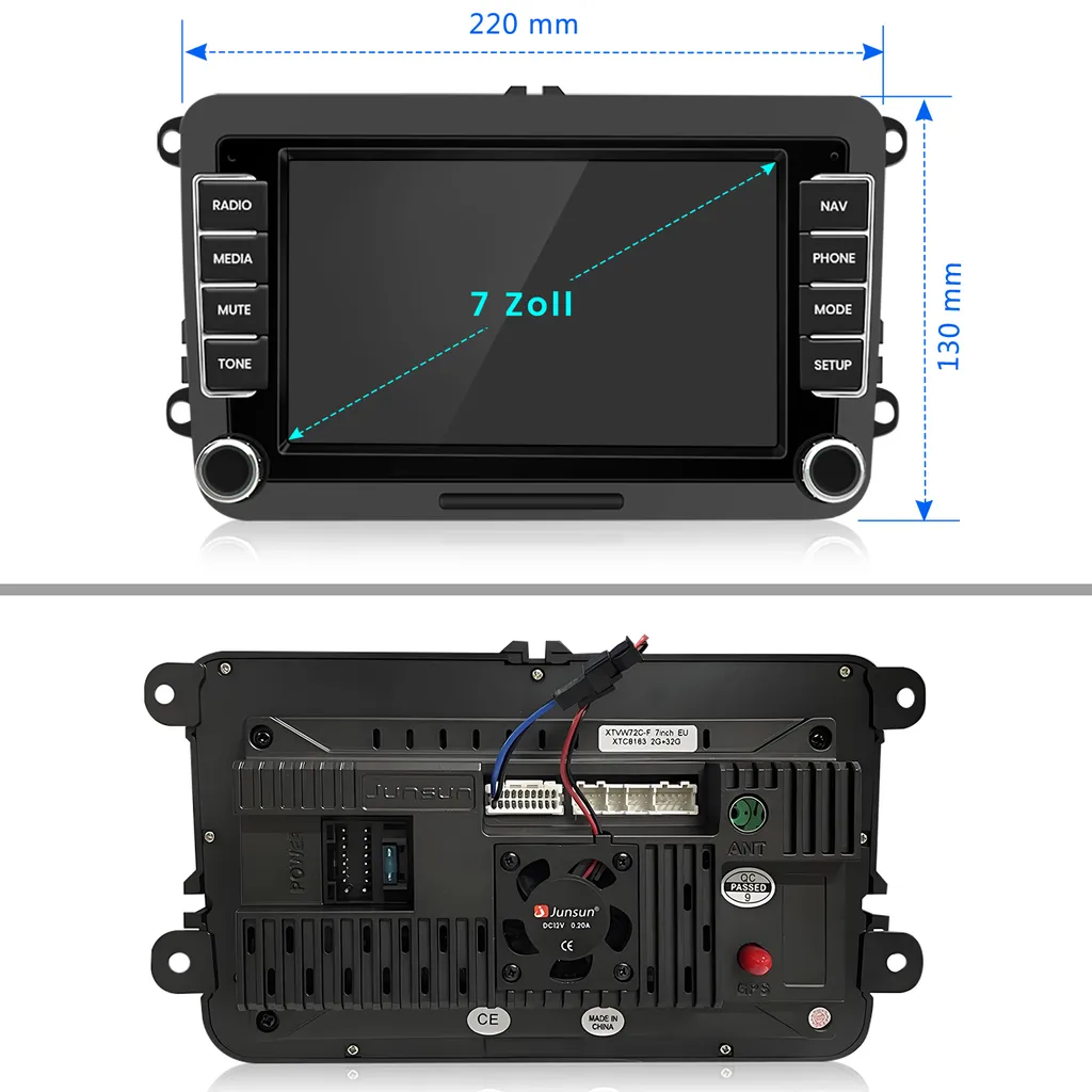 Sistema Infotainment VW Android 13 2DIN 7 Pollici GPS WiFi Bluetooth - 12