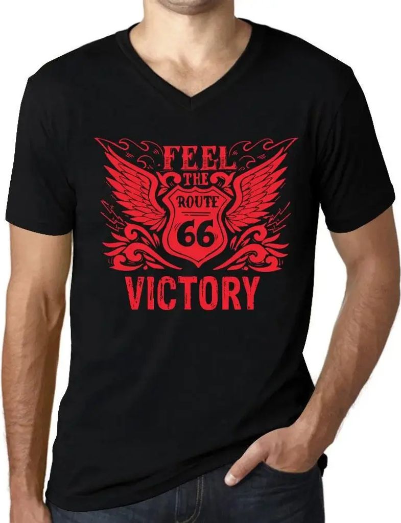 Herren Grafik T-Shirt V-Ausschnitt Den Sieg spüren – Feel The Victory – Öko-Verantwortlich Vintage Jahrgang Kurzarm Lustige Druck Geburtstag ...