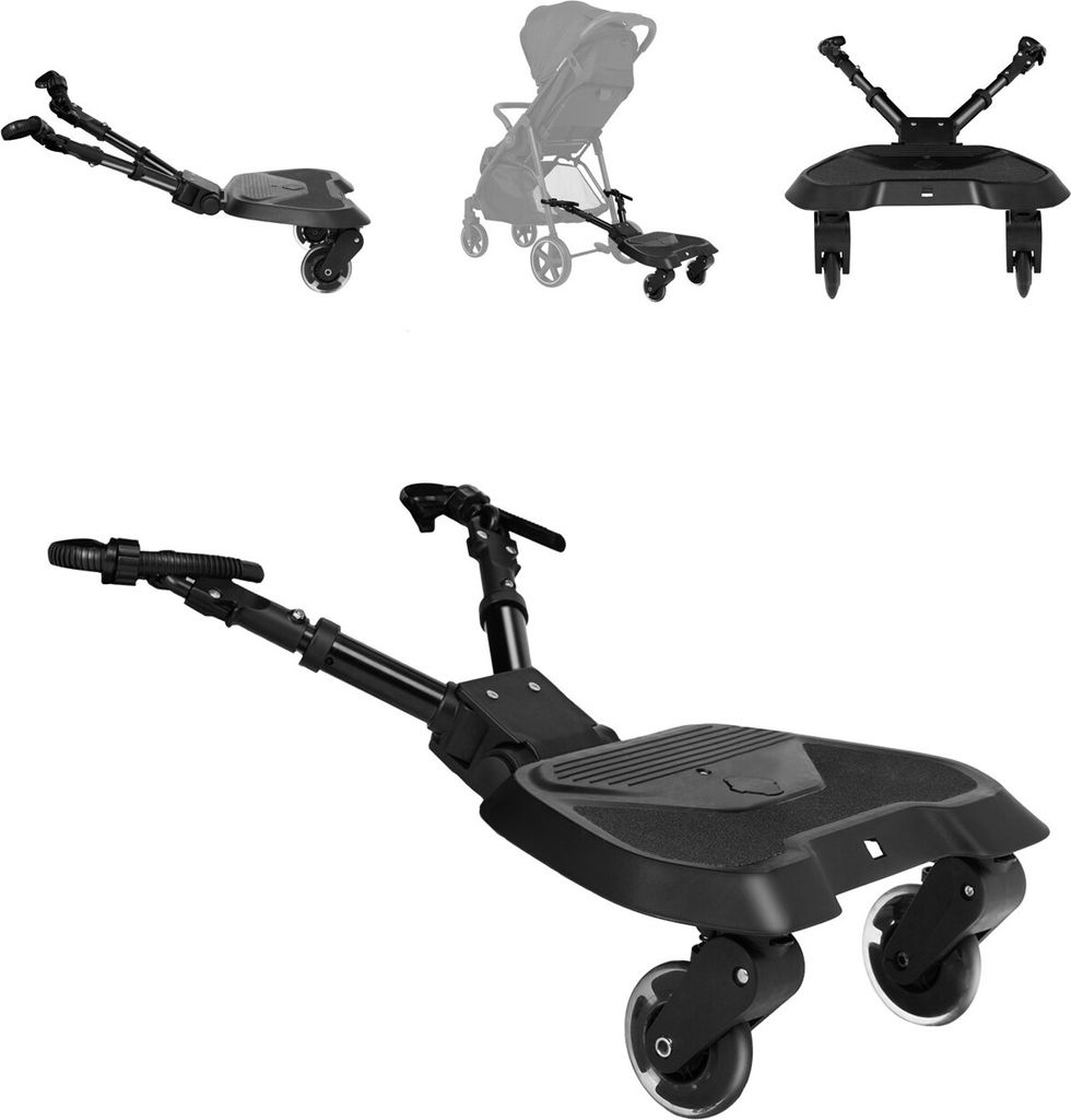 Kikkaboo Kinderwagen Trittbrett Ally universal Stoßdämpfer Kinderwagenaufsatz schwarz