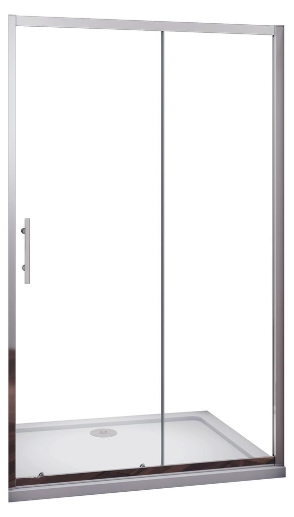Nischentür Schiebetür 110x185， 5mm ESG Klarglas,Komplett Produktbild 