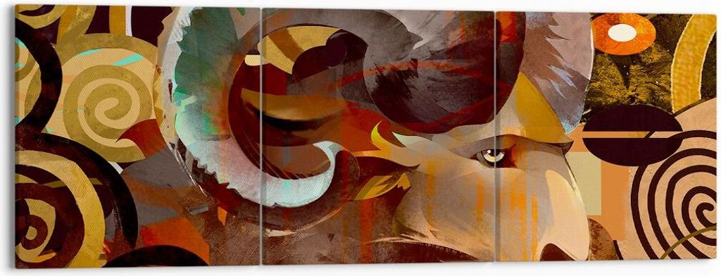 Bild auf Leinwand - Leinwandbild - Tier Abstraktion - 150x50cm - Wand Bild - Wanddeko - Wandbilder - Leinwanddruck - Bilder - Kunstdruck - Wanddeko...