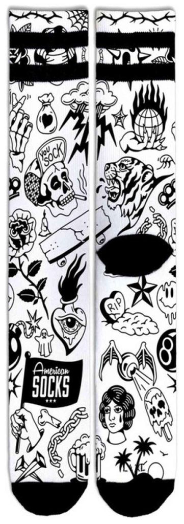 American Socks Worth It White/Black S