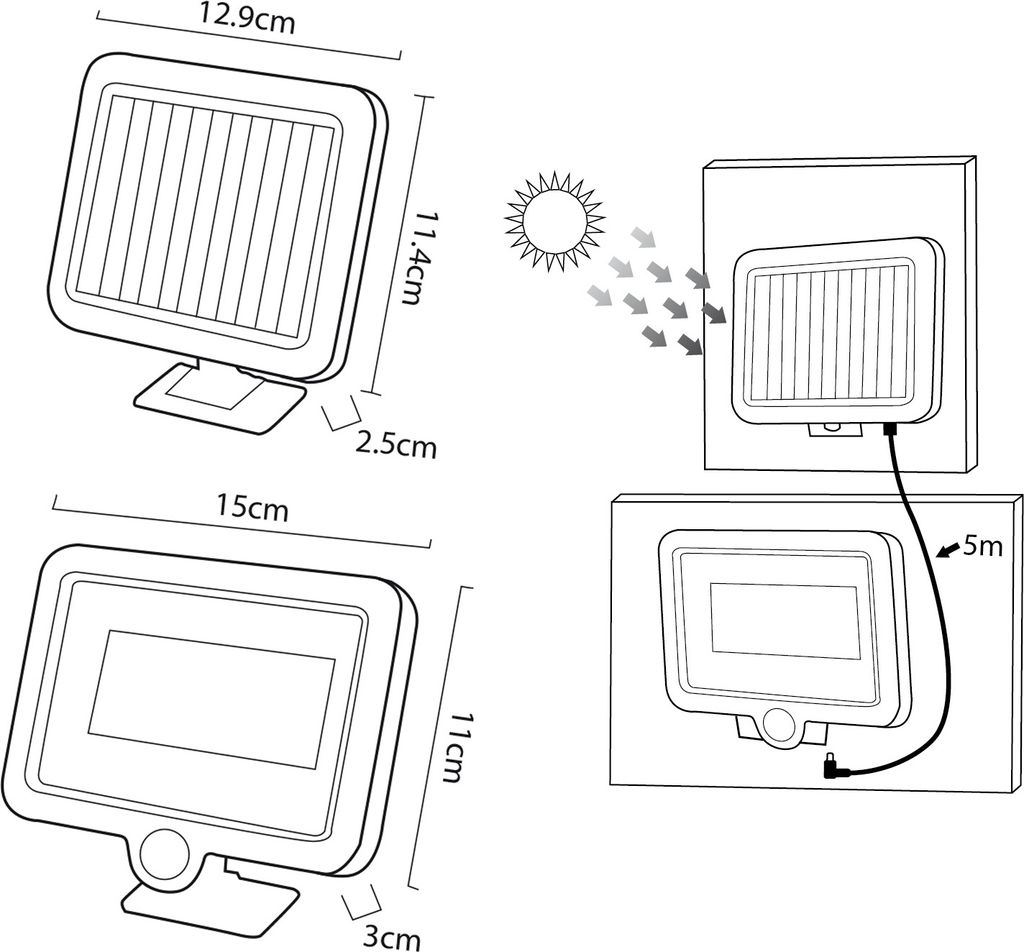 Maclean Energy MCE438 Solar LED Flutlicht mit Produktbild 9