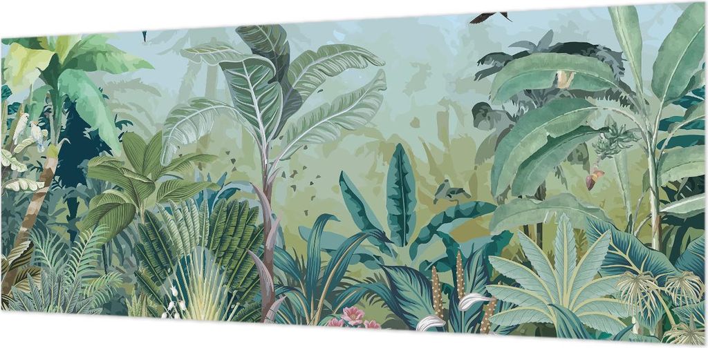 Wandtapete - Dekorative Tapete für Wohnzimmer- Tapetenfolie für Wanddekoration - 208x146 cm - Tropische Natur