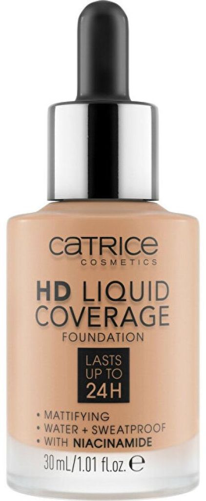 CATRICE HD Liquid Coverage, Tropfflasche, Flüssigkeit, Universal, Mattierend, Licht, Beige