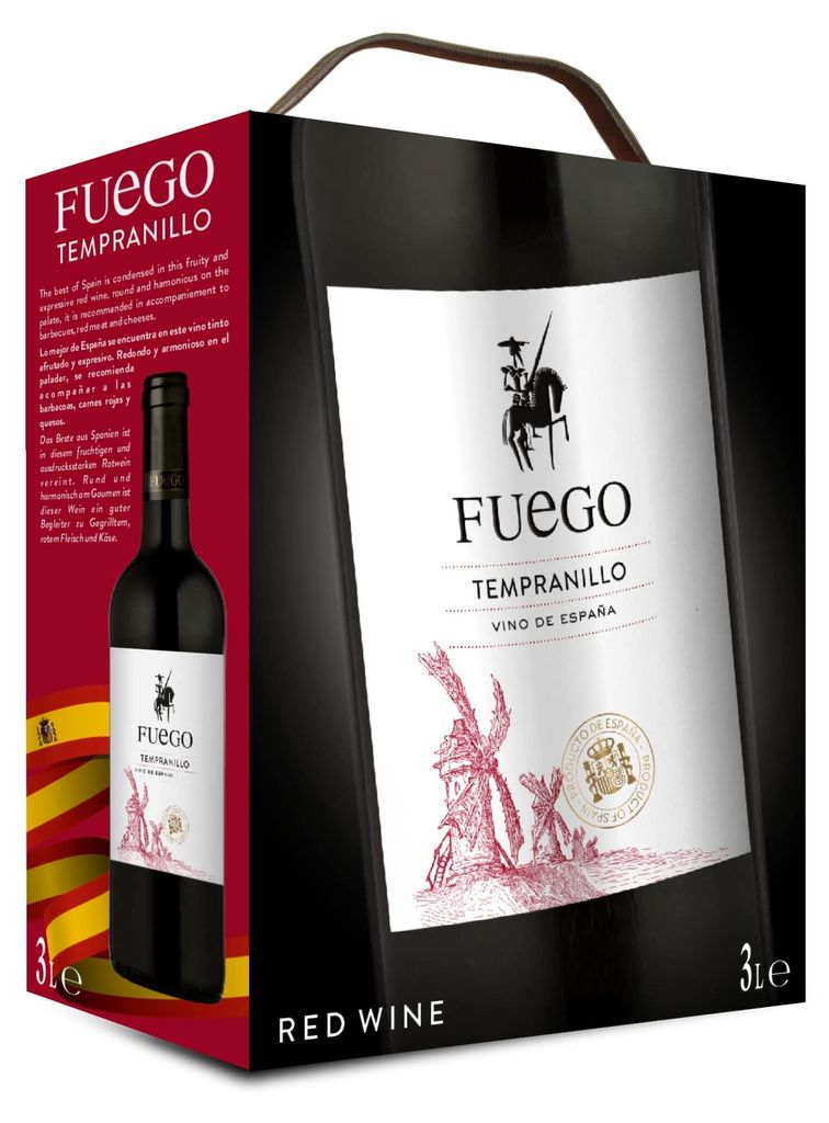 Fuego Rotwein aus Spanien, Tempranillo, Bag-in-Box, 1 x 3 l Produktbild 