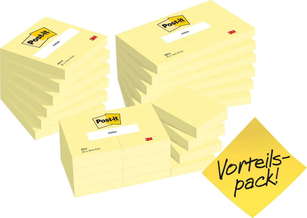 Post-it sticky note 6546-6556+65312 100 fogli assortiti giallo 24pz.