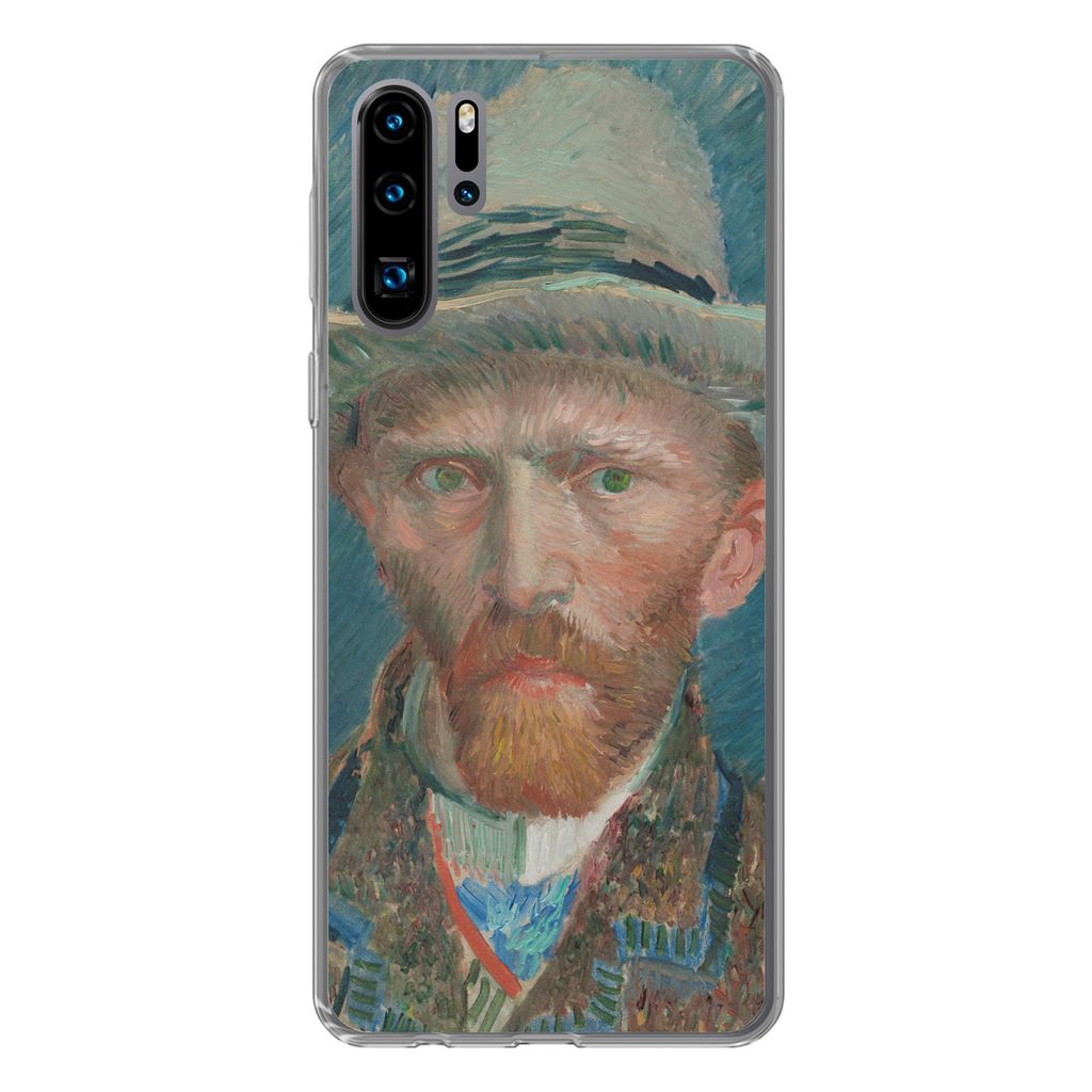 MuchoWow Handyhülle Schutzhülle Hülle für Huawei P30 Pro Selbstporträt 1887 - Gemälde von Vincent van Gogh Silikon Softcase Handy Hülle - ...