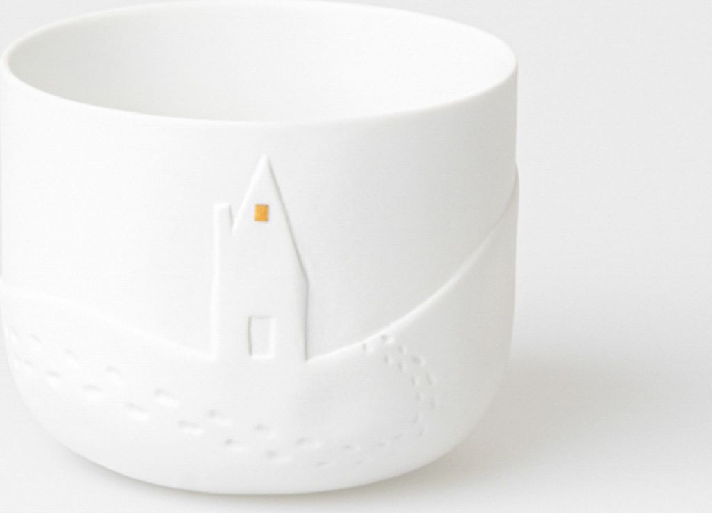 Räder Schneetag Teelicht Fußspuren H.7cm, D.9cm