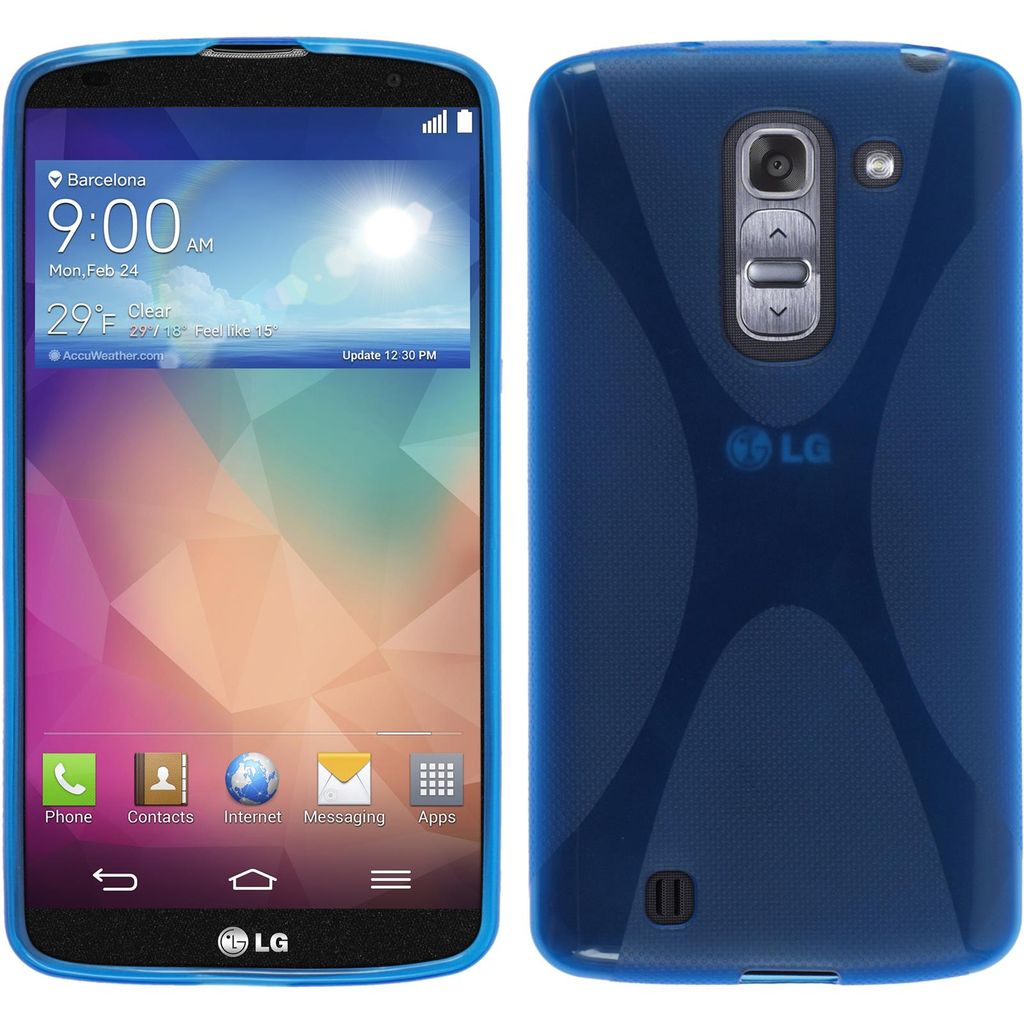 PhoneNatic Case kompatibel mit LG G Pro 2 - blau Silikon Produktbild 