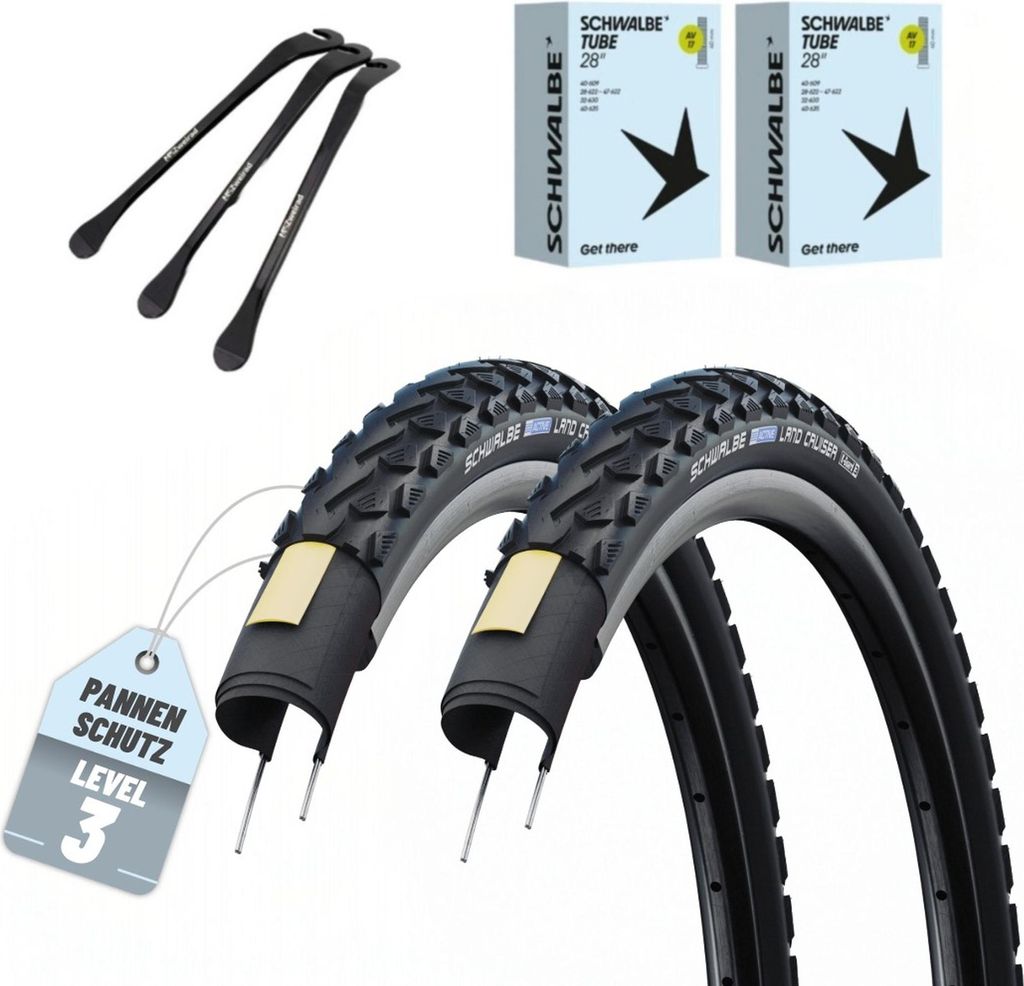 2x Schwalbe Fahrradreifen Land Cruiser 28 Zoll 42-622 + AV Reifenheber
