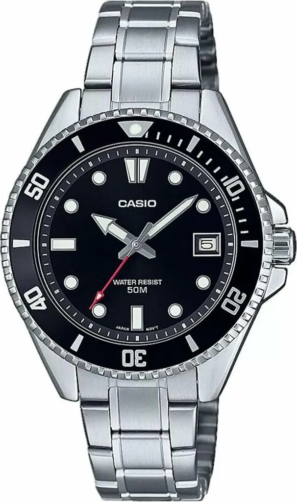 Montre de Plongée Casio MDV-10D-1A1VEF Bracelet Acier et Cadran Noir