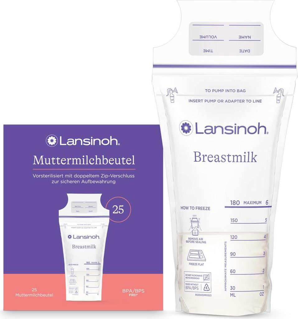 Lansinoh Muttermilchbeutel - 25 Stück - zum sicheren Produktbild 