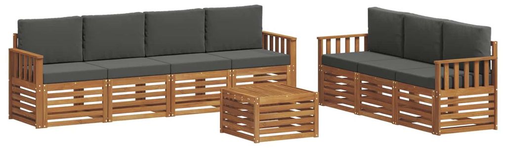 vidaXL Sofagarnituren 8 pcs Natur und Anthrazit Massivholz Akazie