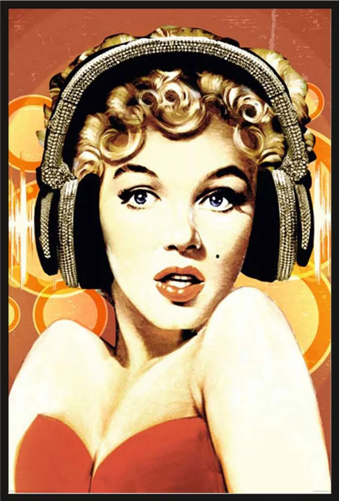 Affiche Marilyn Monroe avec Cadre Anti-Casse en Acrylique Shinsuke Noir