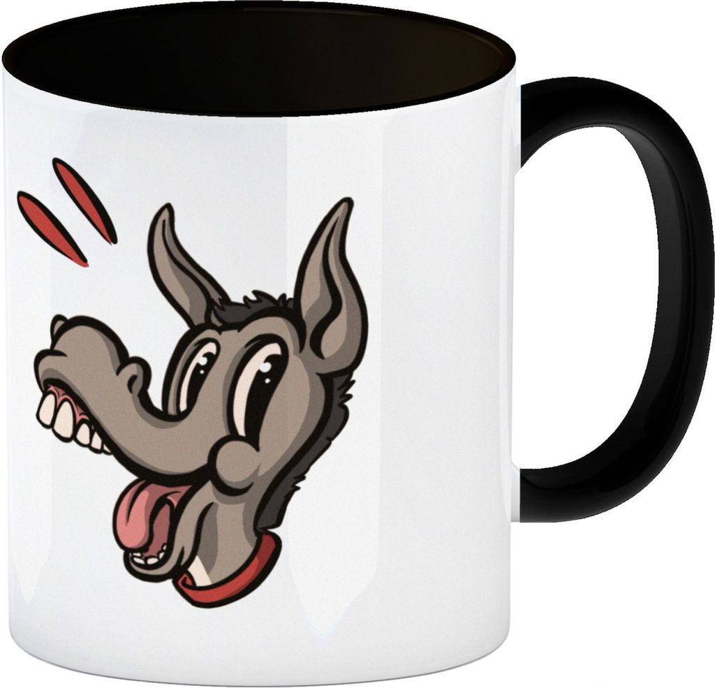 Kaffeebecher Schwarz mit Spruch - Ich brauche keinen Therapeuten. Ich hab ja