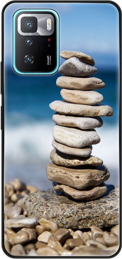 König Design Hülle kompatibel mit Xiaomi Poco X3 GT Kunststoff Soft Handyhülle - Handy Case Steine