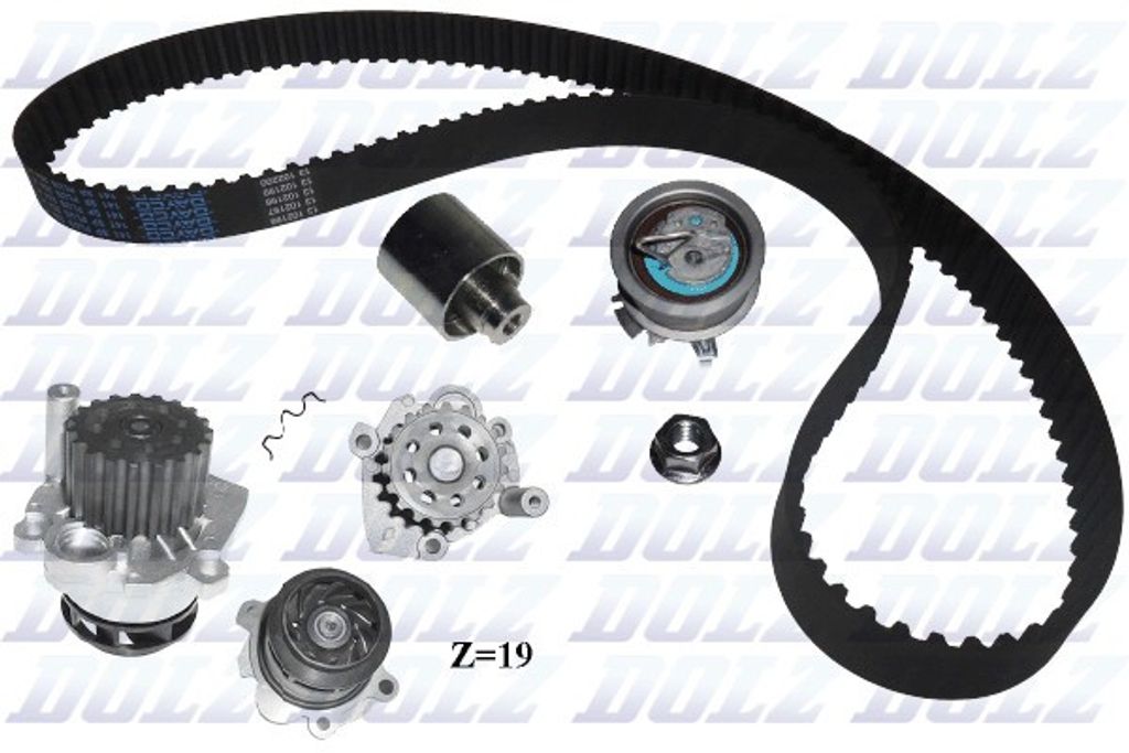 DOLZ Wasserpumpe + Zahnriemensatz (KD033) für Skoda Fabia I II Audi A3 Seat