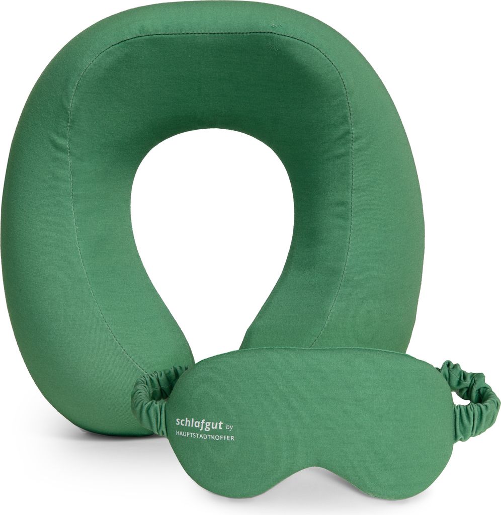 Reise-Set Reisekissen Memory Foam + Schlafmaske licht-blockierend Nackenkissen Flugzeug Bezug abnehmbar waschbar, Nackenhörnchen Augenmaske Reisez...