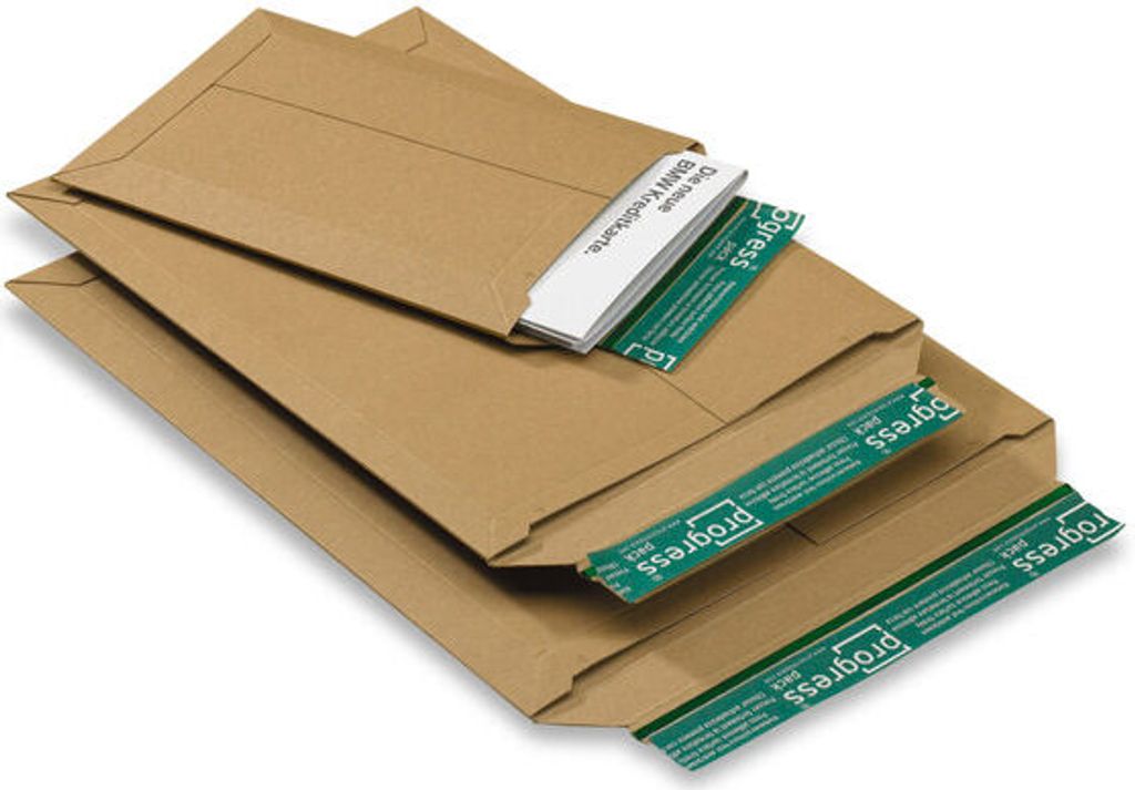 50x Versandtaschen TP310 175x250mm stabile Vollpappe Selbstklebeverschluss A5 braun
