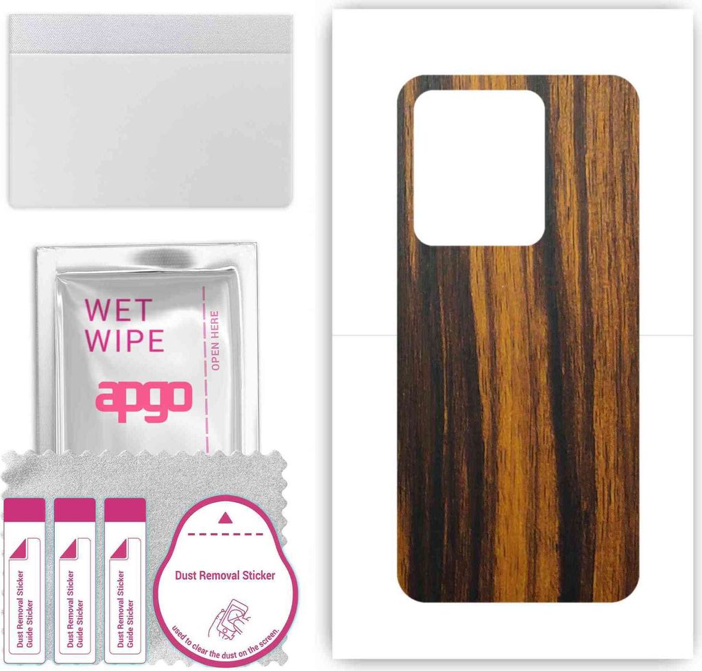 apgo Rückseite Schutzfolie, Skin, kompatibel mit Vivo V25 5G, Hinten Displayschutzfolie aus Vinylfolie, kratzfest, einfache Montage - Tigerwood