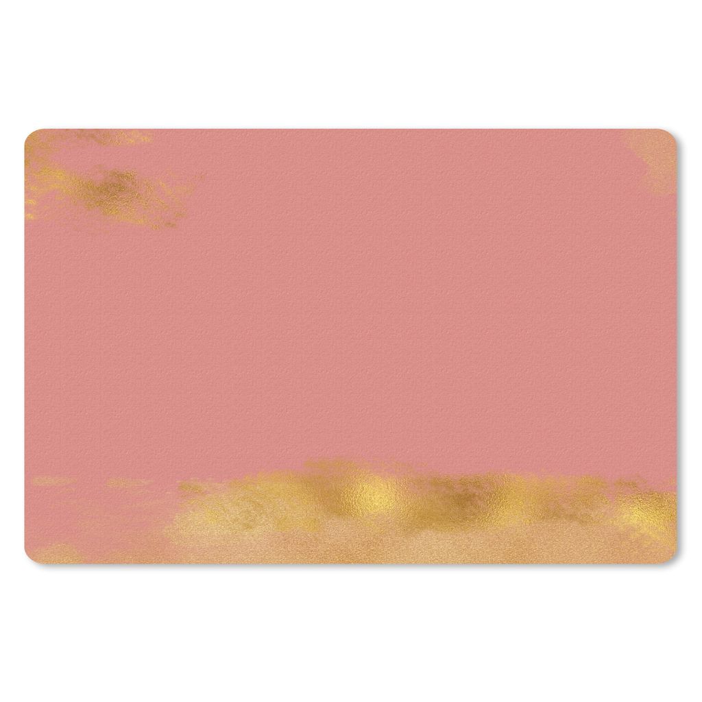 MuchoWow Schreibtischunterlage Muster - Rosa - Gold 60x40 cm - XXL Mauspad - Großes Mauspad
