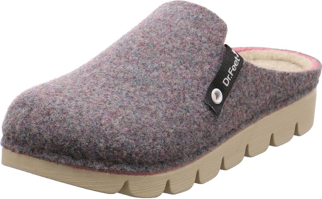 Dr. Feet Damen Hausschuh Wooly rosa
