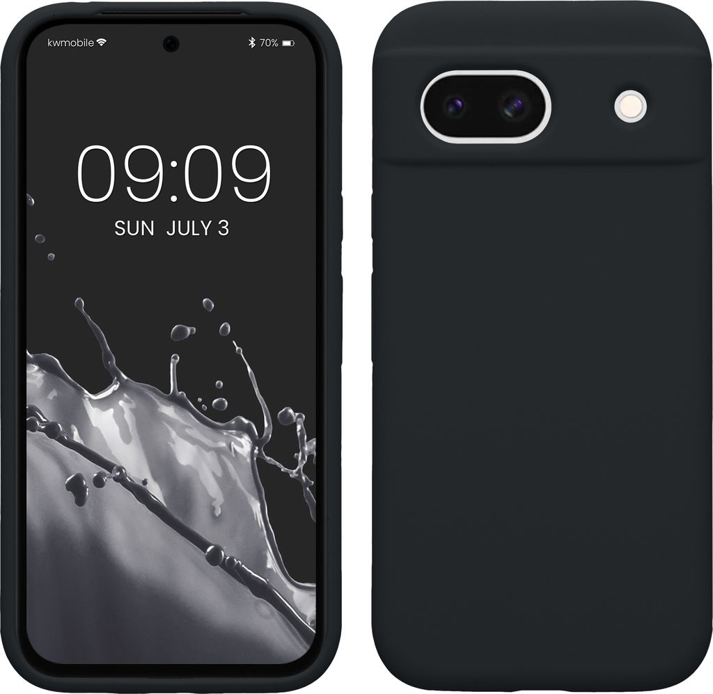kwmobile Handyhülle für Google Pixel 8a Hülle, für Pixel 8a Case - Hülle Silikon - kabelloses Laden - Heidelbeerblau