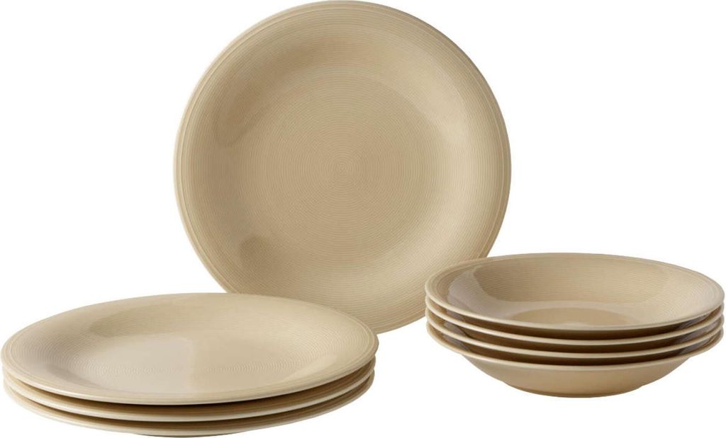 Service De Table 8 Pièces Villeroy & Boch Color Loop Sand Like - Pour 4 Personnes, Assiettes Et Bols - 6