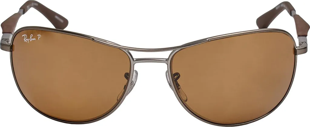 Ray-Ban RB3519 Lunettes de Soleil Polarisées pour Homme en Métal Noir