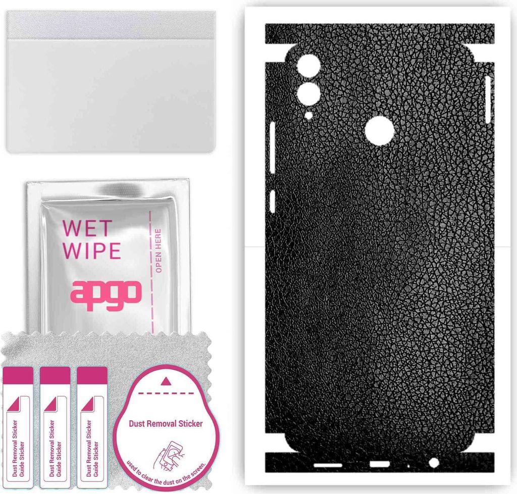 apgo Rückseite + Seiten Schutzfolie, Skin, kompatibel mit Honor 8X, Hinten Displayschutzfolie aus Vinylfolie, kratzfest, einfache Montage - Schwar...