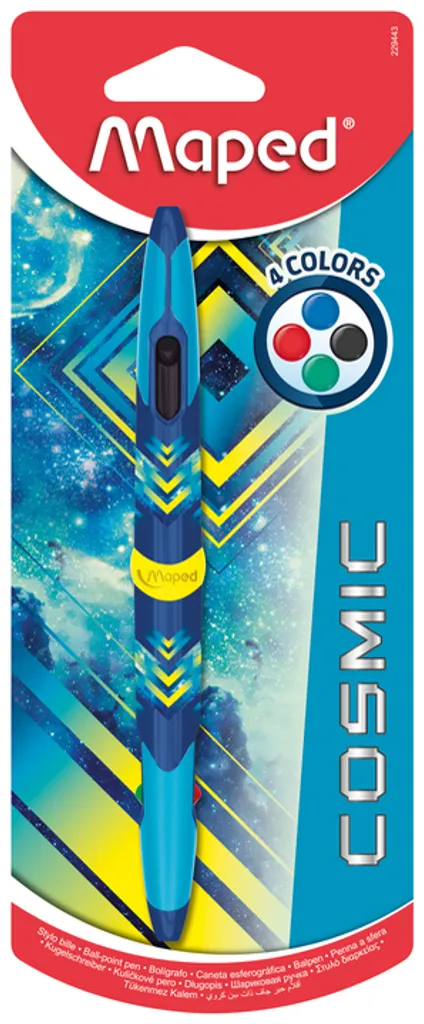 Stylo 4 couleurs Twin Tip Maped COSMIC TEENS rose pour le collège