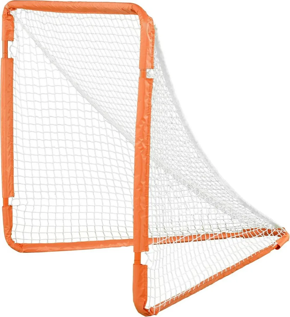But de lacrosse pour enfants 4'x4' portable orange avec cadre en fer