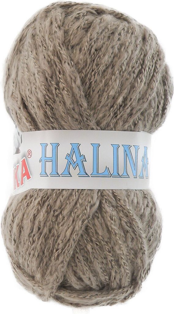 100g Strick-Garn Halina by Vlnika Strick-Wolle Wolle Farbauswahl, Farbe:709 graubraun