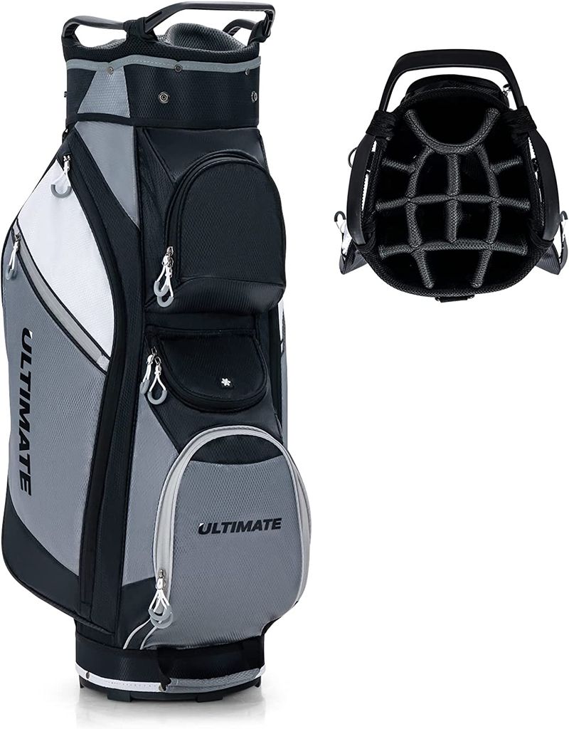 COSTWAY Golftas, golfbag met 14 compartimenten, koeltas en Productafbeelding 