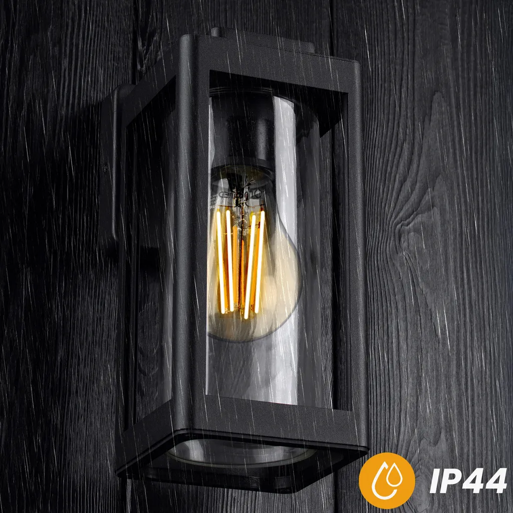 Éclairage de Façade et Terrasse : Applique Murale Vintage Noire IP54 - 3