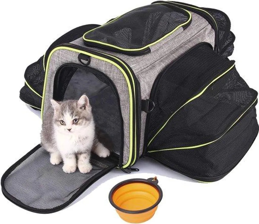 Sac de transport pliable respirant pour chien avec bandoulière confort