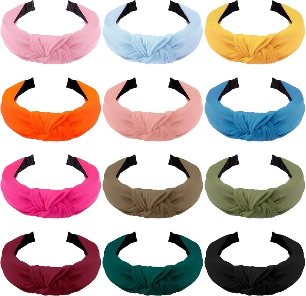 Bandeau Cheveux pour Maquillage et Sport - Set de 12 Turbans Femme