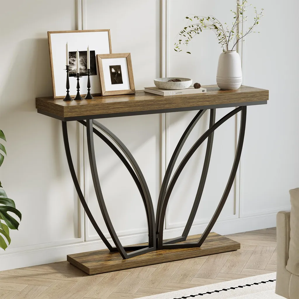 Tribesigns Table Console 105 cm : Table d'Appoint Industrielle de Salon