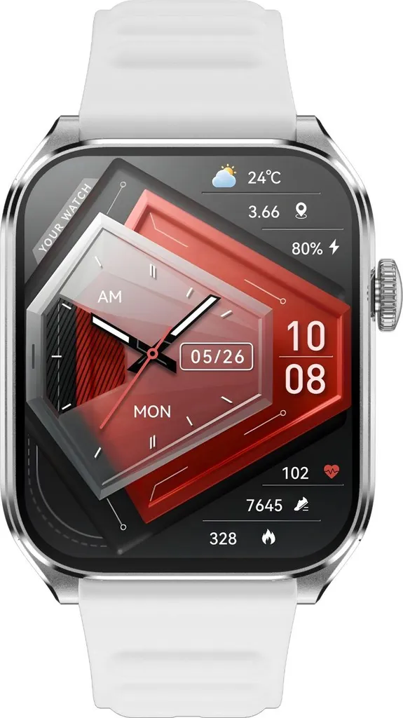 Smartwatch INF AMOLED 1.93" Argento: Chiamate Bluetooth e App GloryFit - 2