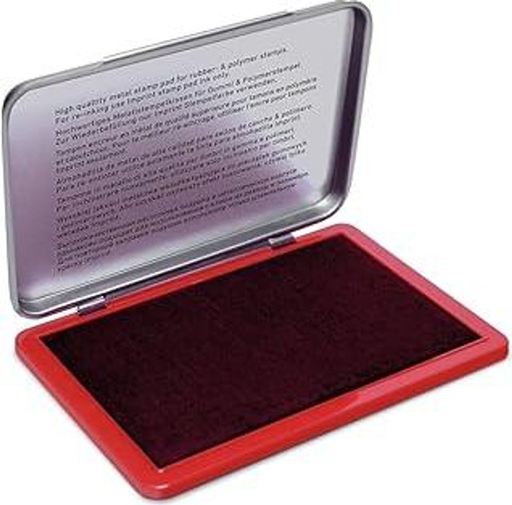 Imprint Handstempelkissen 9072M für den täglichen Bedarf zu Hause und im Büro – 1 Stempelkissen rot, robuster Metalldeckel, wasserbasierte Tin...