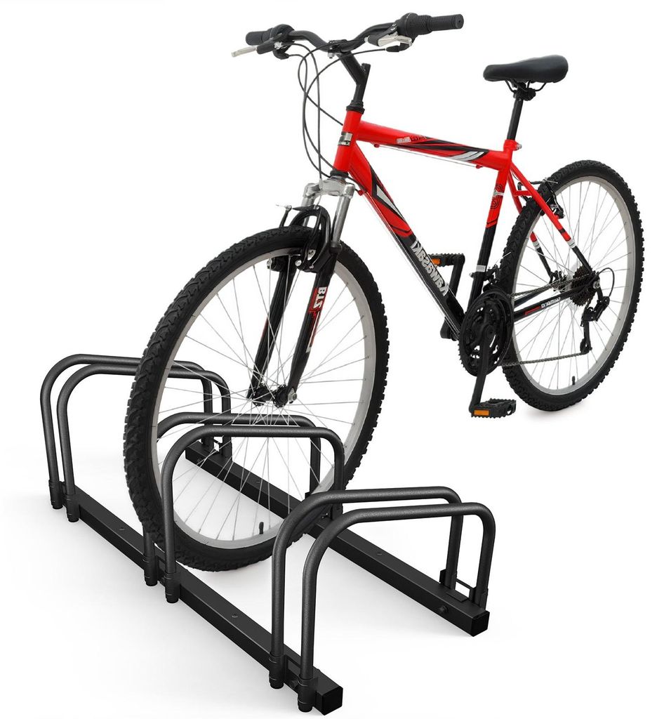 VOUNOT Fahrradständer für 3 Fahrräder, Boden und Wandmontage, Schwarz