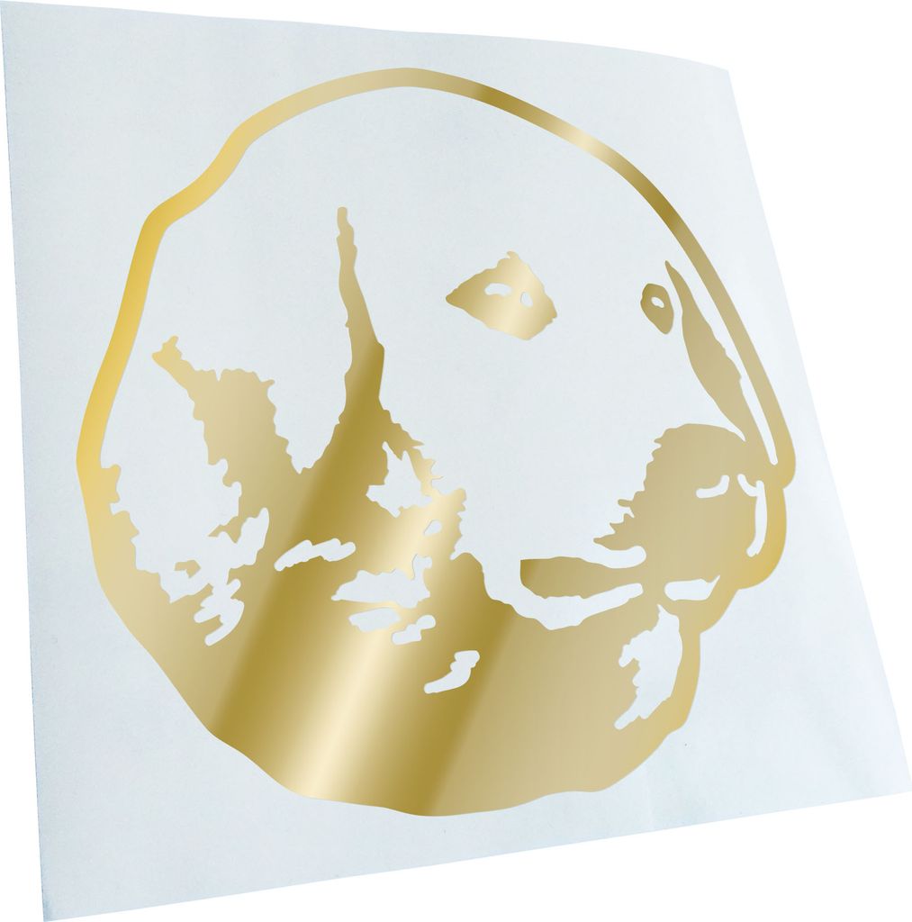 Kiwistar - Autoaufkleber - kuvasz Hund - Goldchrom - 30x30cm - Aufkleber für Auto, Laptop, Fahrrad, LKW, Motorrad mehrfarbig JDM Decal Racing