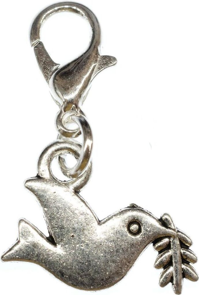 Friedenstaube Flach Charm Anhänger Zipper Armband Produktbild 