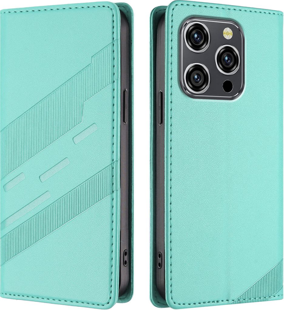Hülle für Oukitel WP52, Kunstleder Brieftaschen Handyhülle mit Kartenfach und Standfunktion Türkis