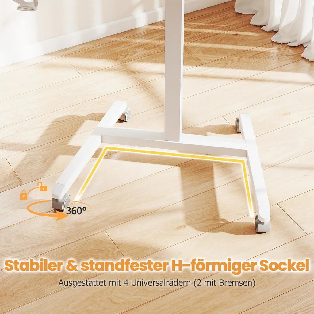 Table pour ordinateur portable à roulettes avec support de gobelet