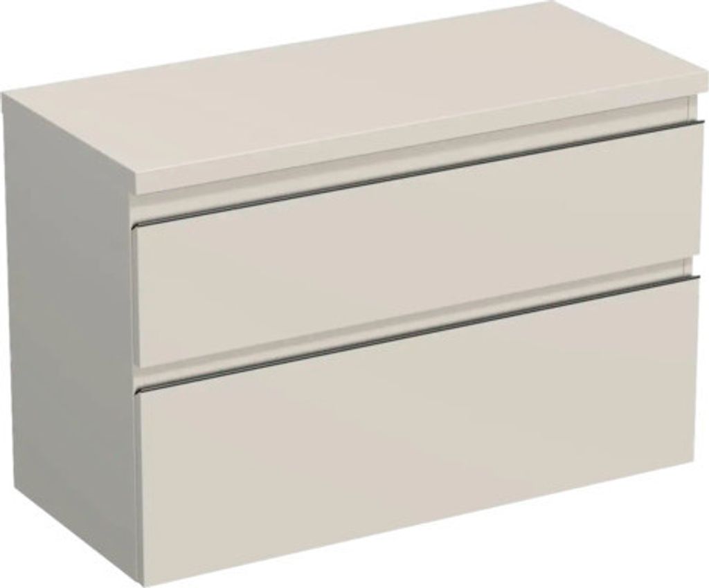 Jungborn Waschtischunterschrank TRENTA BxHxT 96,7 x 64,6 x 44,5 cm Frontfarbe Cashmere glanz TRE DESK 100 2Z B A3026