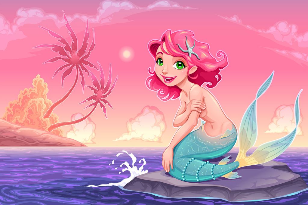 Muralo Fototapete Kinderzimmer 416 (B) x 254 (H) cm Vlies Tapete Wandtapeten Meer Strand Himmel Sirene Kinderwelt Jugend moderne Wandbilder XXL Kin...