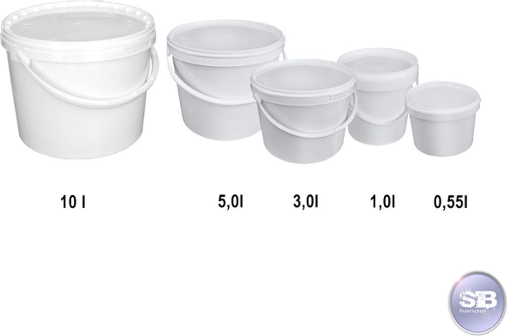 Kunststoffeimer weiss inkl. Deckel 5Ltr. Produktbild 