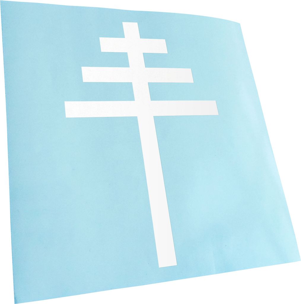 Kiwistar - Autoaufkleber - Papal cross - Weiss - 50x33cm - Aufkleber für Auto, Laptop, Fahrrad, LKW, Motorrad mehrfarbig JDM Decal Racing